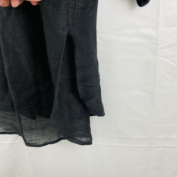 🍒 Vtg Liz Claiborne Sport Linen Blend Sheer Safari Button Up Down Sexy‎ Small - Picture 6 of 6